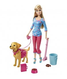  Barbie с собачкой из серии Уход за любимцами Набор