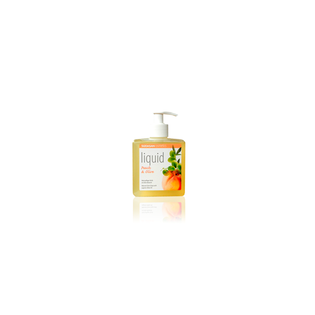 Органическое мыло Peach-Olive жидкое, увлажняющее с персиковым и оливковым маслами 0,3л, SODASAN