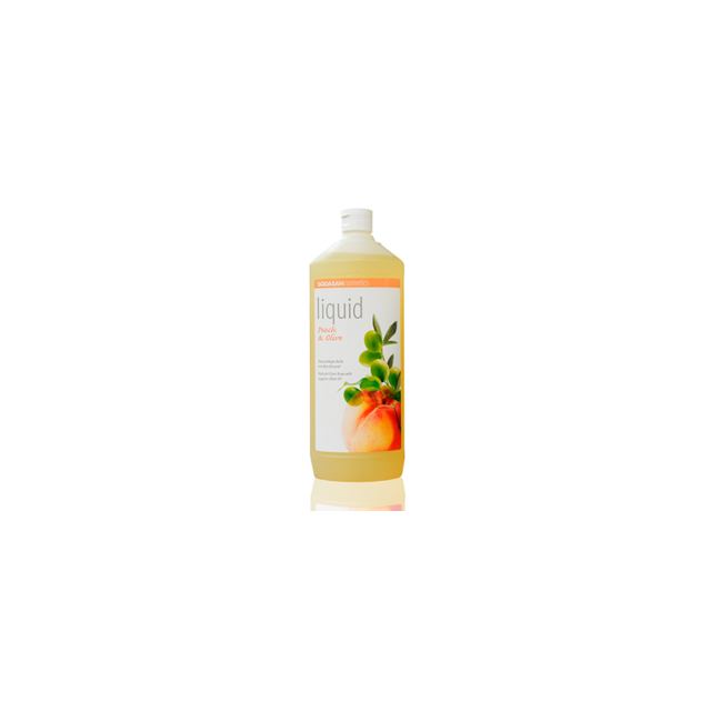 Органическое мыло Peach-Olive жидкое, увлажняющее с персиковым и оливковым маслами 1л, SODASAN