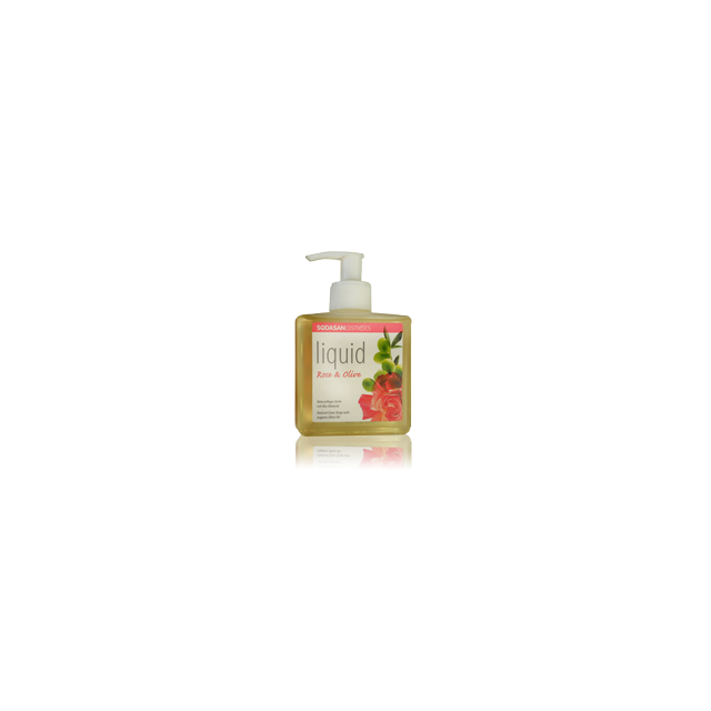 Органическое мыло Rose-Olive жидкое, тонизирующее с розовым и оливковым маслами 0,3л, SODASAN