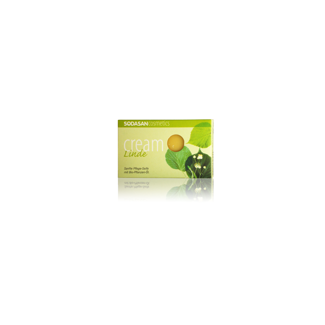 Органическое мыло-крем Lime tree blossoms для лица с маслами Ши и Цветов липы 100г, SODASAN