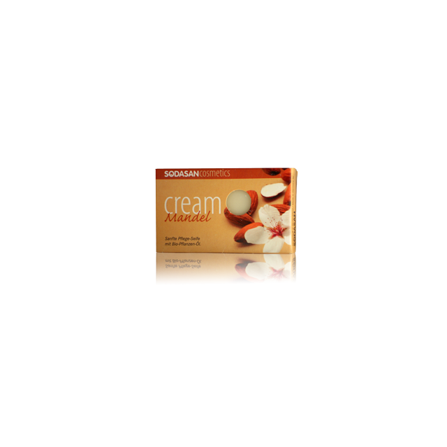 Органическое мыло-крем Almond для лица с маслами Ши и Миндаля 100г, SODASAN 