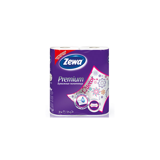 Бумажные полотенца Zewa Premium Decor 2 шт. в упаковке