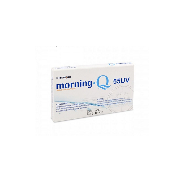 Interojo Morning Q 55 UV  (уп. 6 шт), metafilcon A 55%, r 8.6, d14.2, t 0.08, Dk/t 22