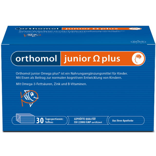 Orthomol Junior Omega Plus жевательные конфетки, 30 дней