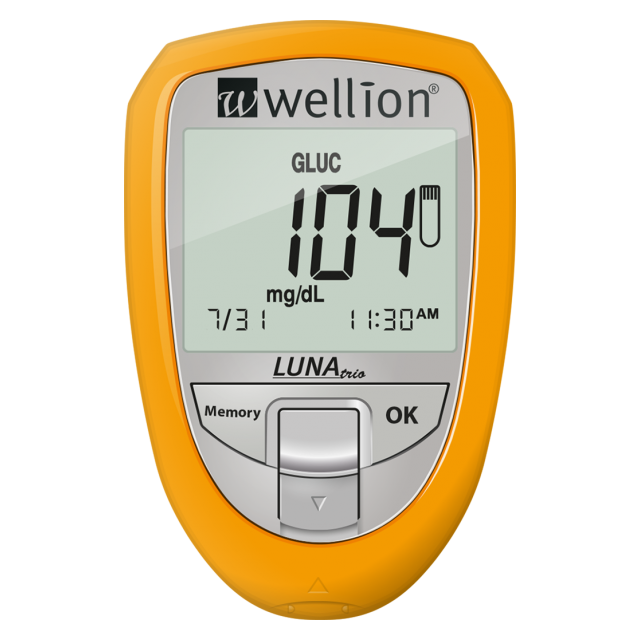 Набор для тестирования уровня глюкозы, холестерина и мочевой кислоты Wellion LUNA trio