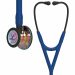 Стетоскоп Cardiology IV Littmann 6242 тёмно-синего цвета с зеркальной радужной головкой на чёрной ножке
