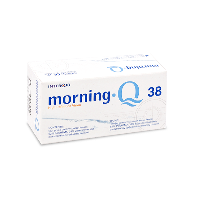Interojo Morning Q 38  (уп. 4 шт), PolyHEMA 38%, r 8.6, d14.0, t 0.07, Dk/t 17 