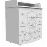 Комод-пеленатор Верес 900 белый,  Мишка