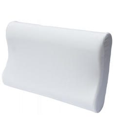 Ортопедическая подушка для взрослых с эффектом памяти с валиками мягкая 58х40см XL Хмаринка Olvi J2526 Молочная