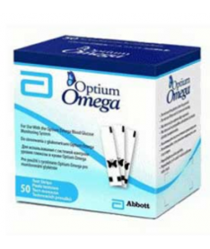Tест-полоски Optium Omega (50 шт.) в упаковке